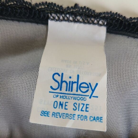 vintage shirley of hollywood dressing gown fuschia pink black lace one size - Picture 6 of 6